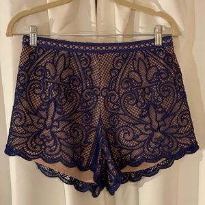 Navy lace short